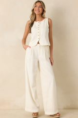 Z Supply Overlook Ivory Linen Pants