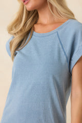 Z Supply Tate Washed Indigo Cotton Jersey Denim Mini Dress