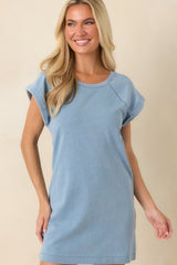 Z Supply Tate Washed Indigo Cotton Jersey Denim Mini Dress