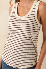 Z Supply Brown Cotton The Perfect Striped Tank