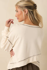Z Supply Ivory Cotton Fan Club Sweatshirt