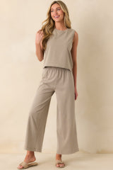 Z Supply Taupe Cotton Scout Jersey Pants