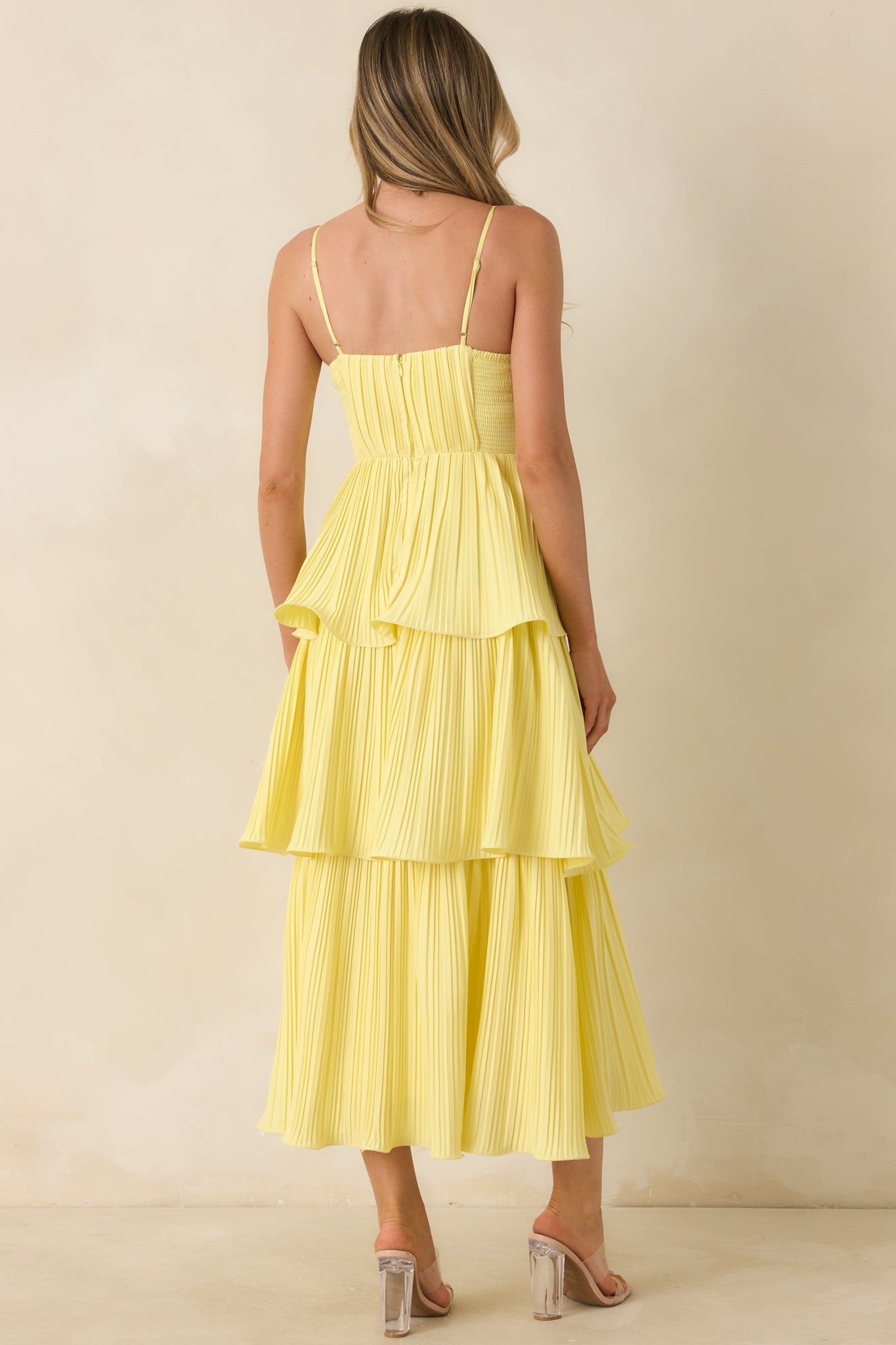 ASTR The Label Lupin Yellow Tiered Maxi Dress