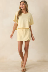 The Fun Part Butter Yellow Wrap Mini Skort
