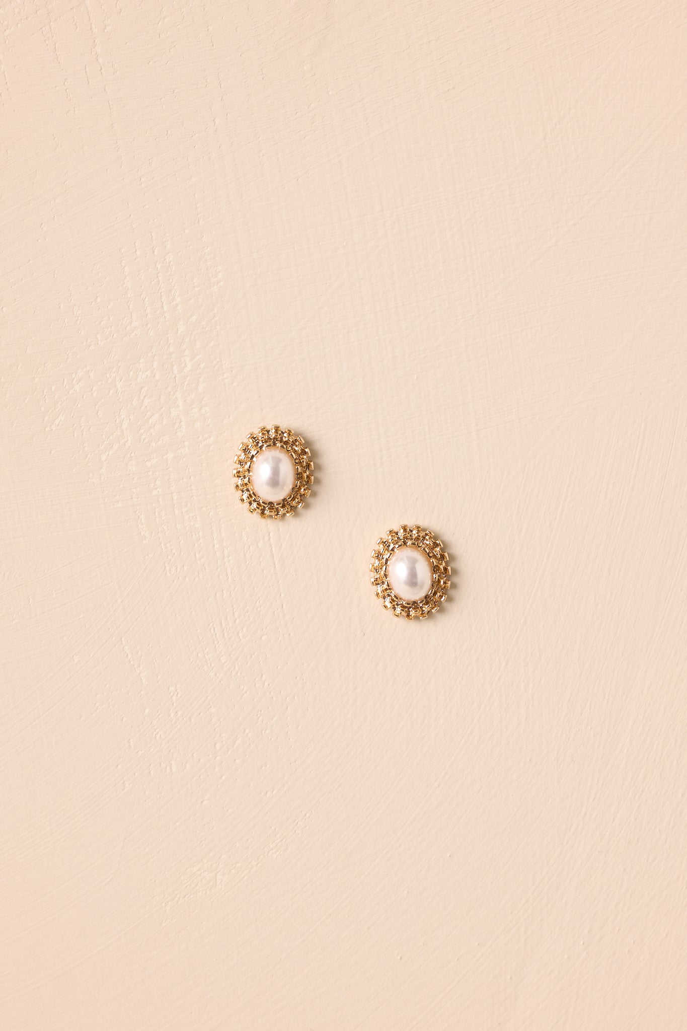 Lovely As Ever Ivory Pearl Gold Oval Halo Earrings