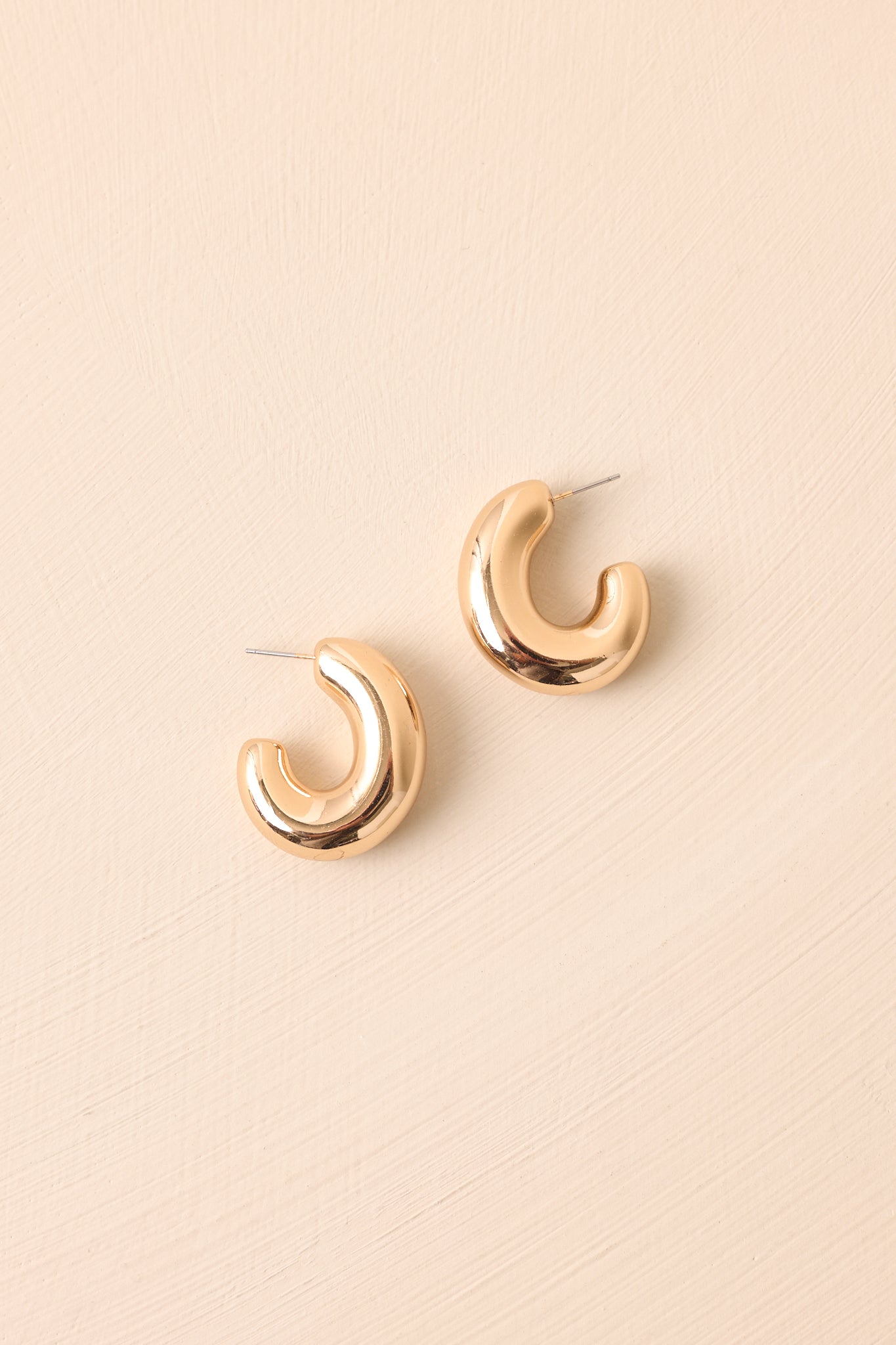 Added To My Favorites Gold Dome Hoop Earrings