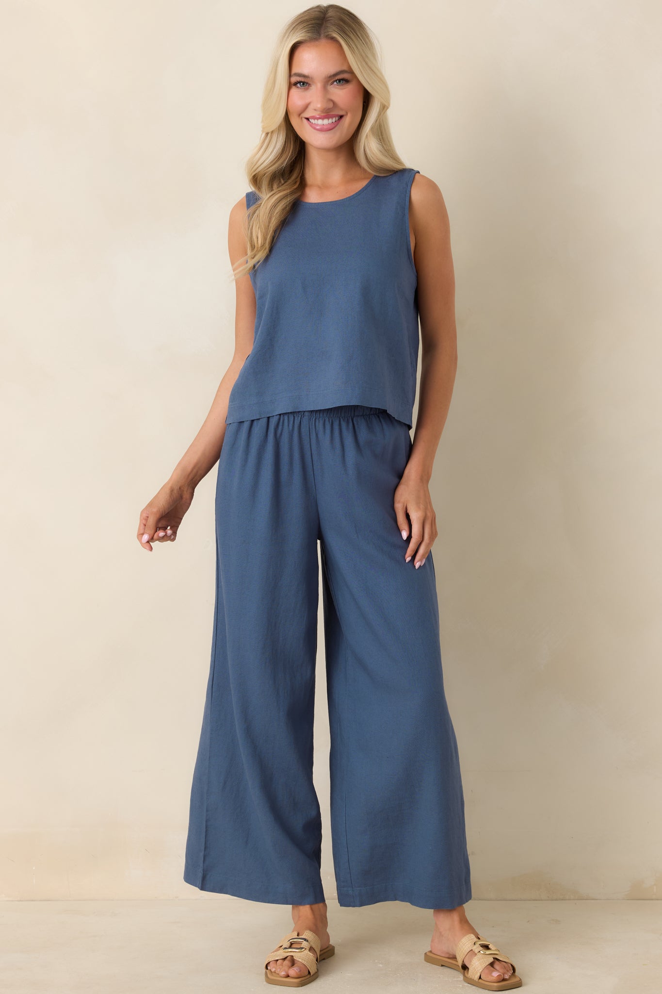 Z Supply Sloane Vintage Indigo Linen Tank Top