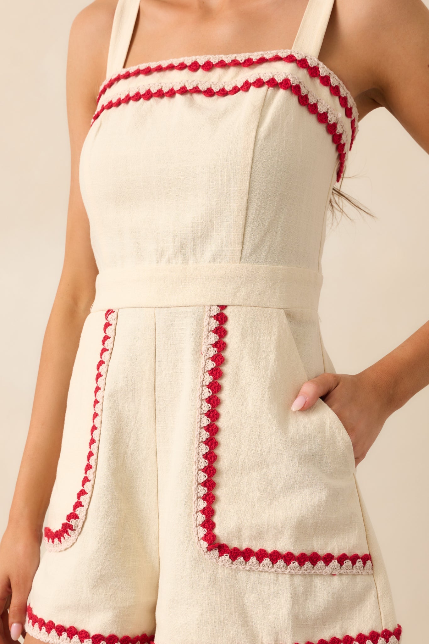 Sunshine & Sips Oatmeal Embroidered Romper