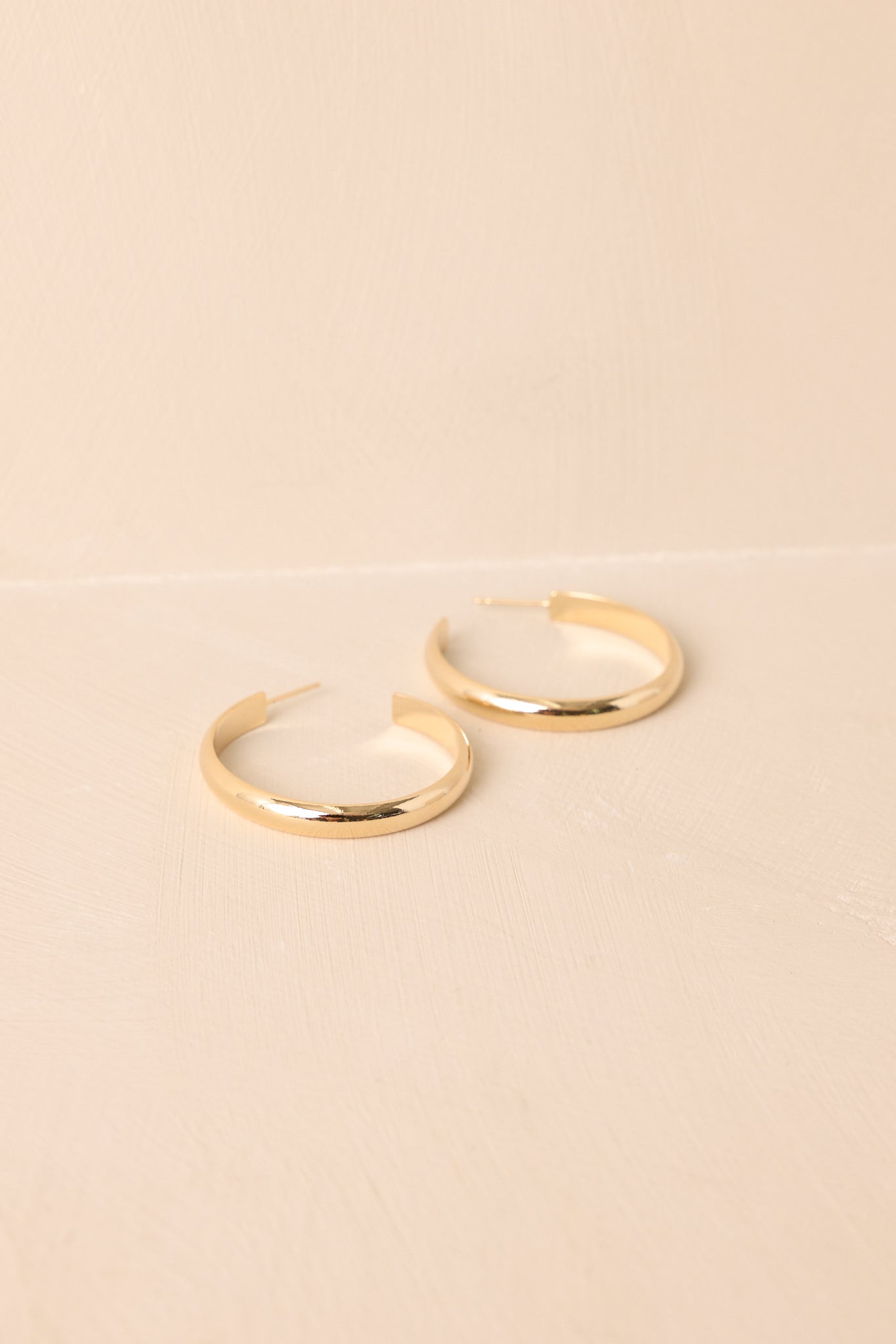 Make Time For It Gold Open Hoop Earrings