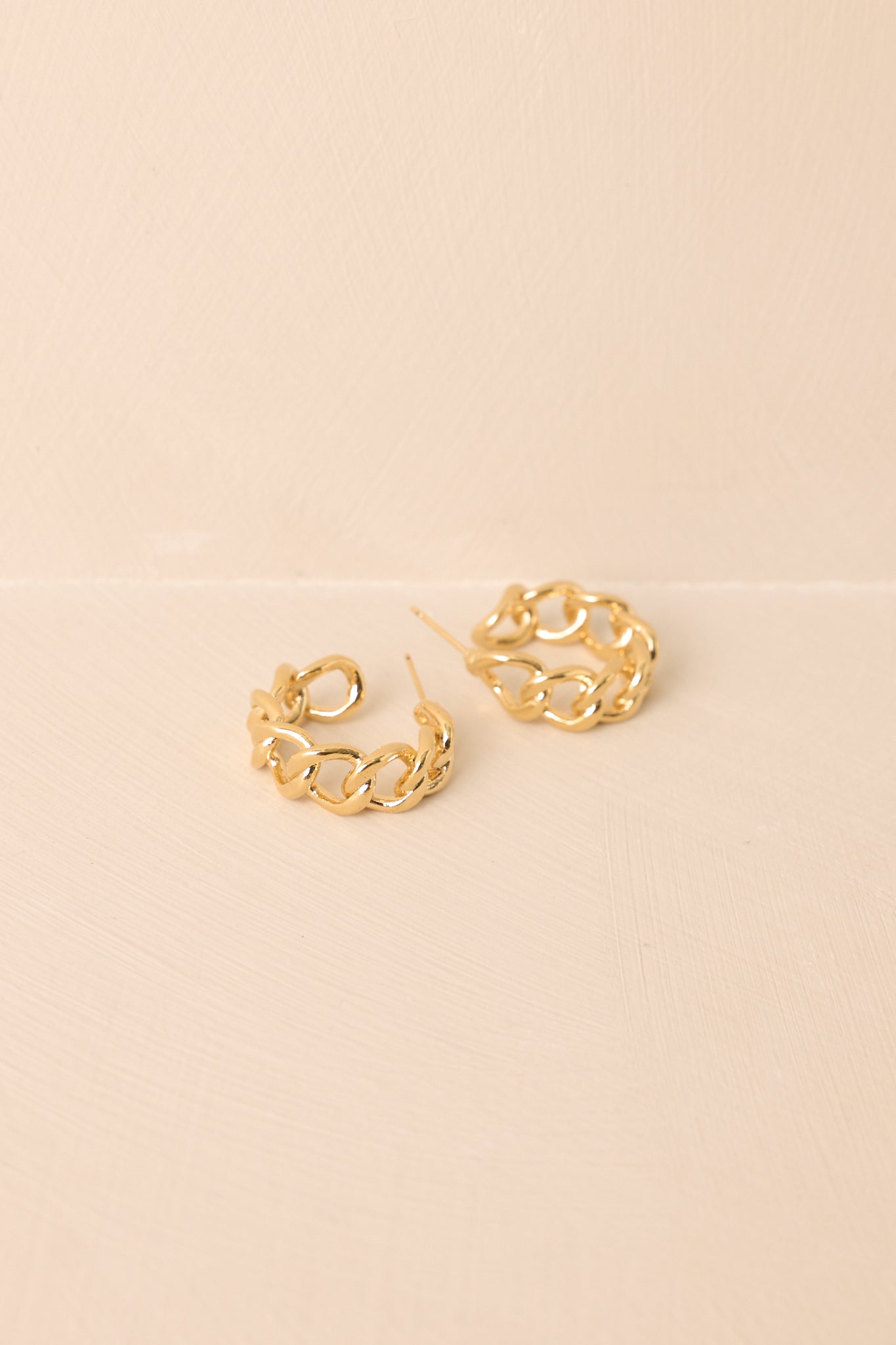 Live A Little Gold Chain Link Hoop Earrings