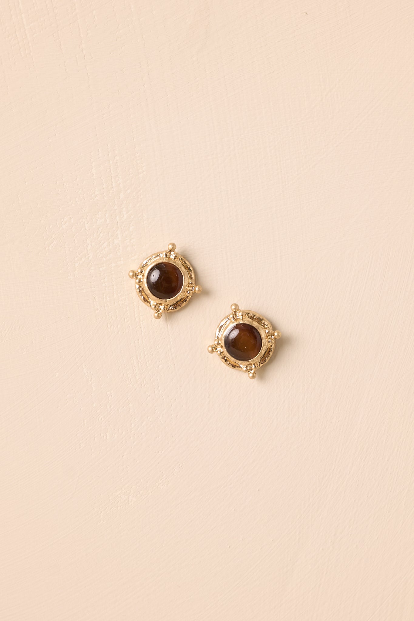 Tied It All Together Textured Brown Stone Stud Earrings