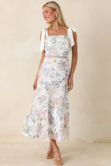 You Grow Girl Ivory Lace Floral Midi Dress