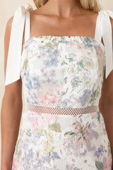 You Grow Girl Ivory Lace Floral Midi Dress
