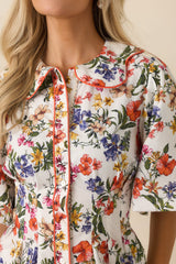 Like A Love Song Ivory Multi Floral Cotton Mini Dress
