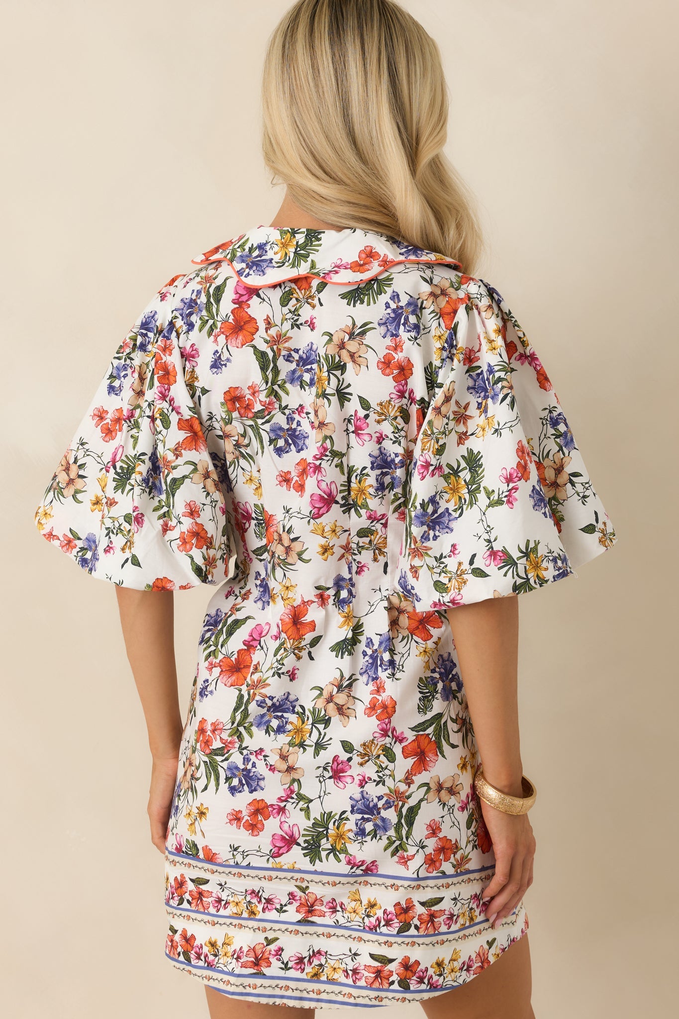 Like A Love Song Ivory Multi Floral Cotton Mini Dress