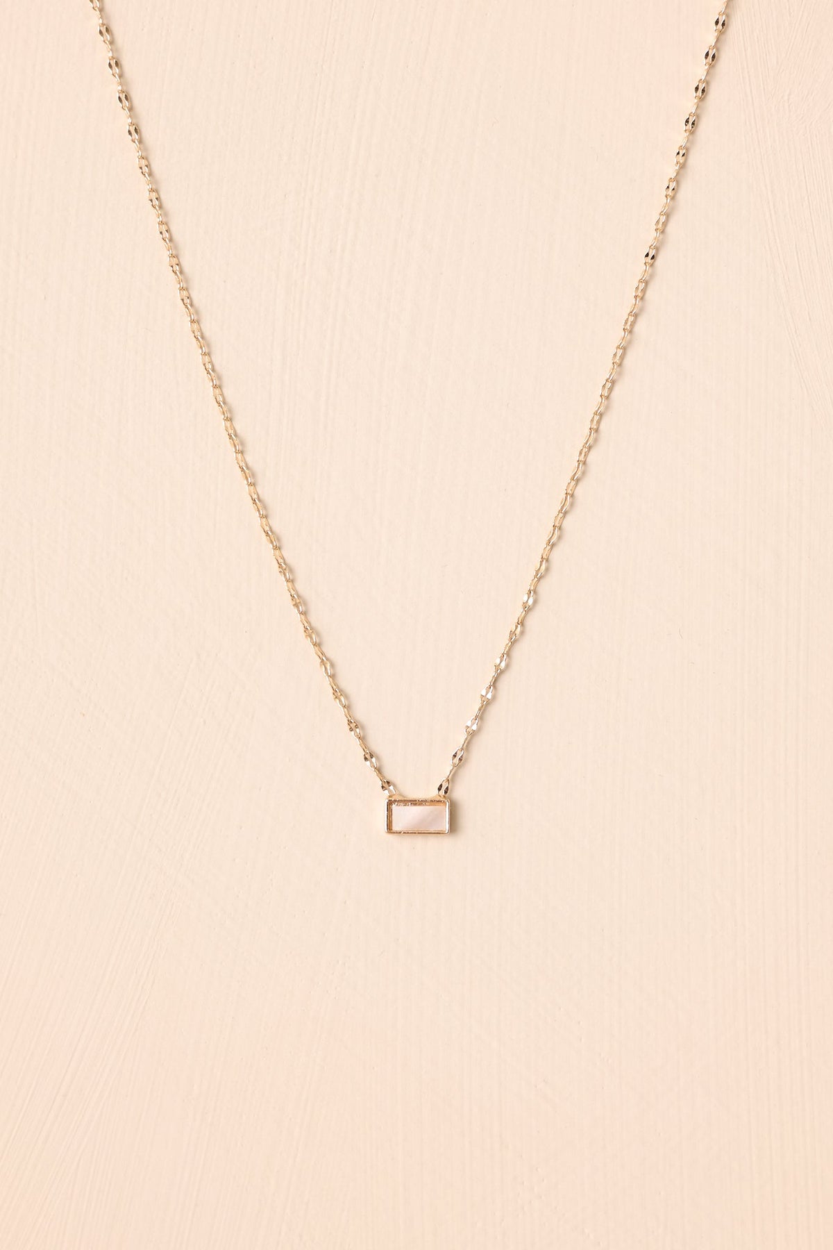 Dreamt Of This Moment Gold Ivory Pearlescent Stone Necklace