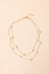 In My Favor Gold Layered Ivory Faux Pearl Necklace
