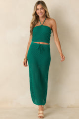 Z Supply Windswept Rainforest Green Crochet Cropped Top