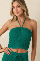 Z Supply Windswept Rainforest Green Crochet Cropped Top