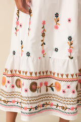 Sweet Talk & Sunshine Ivory Multi Floral Embroidered Maxi Dress