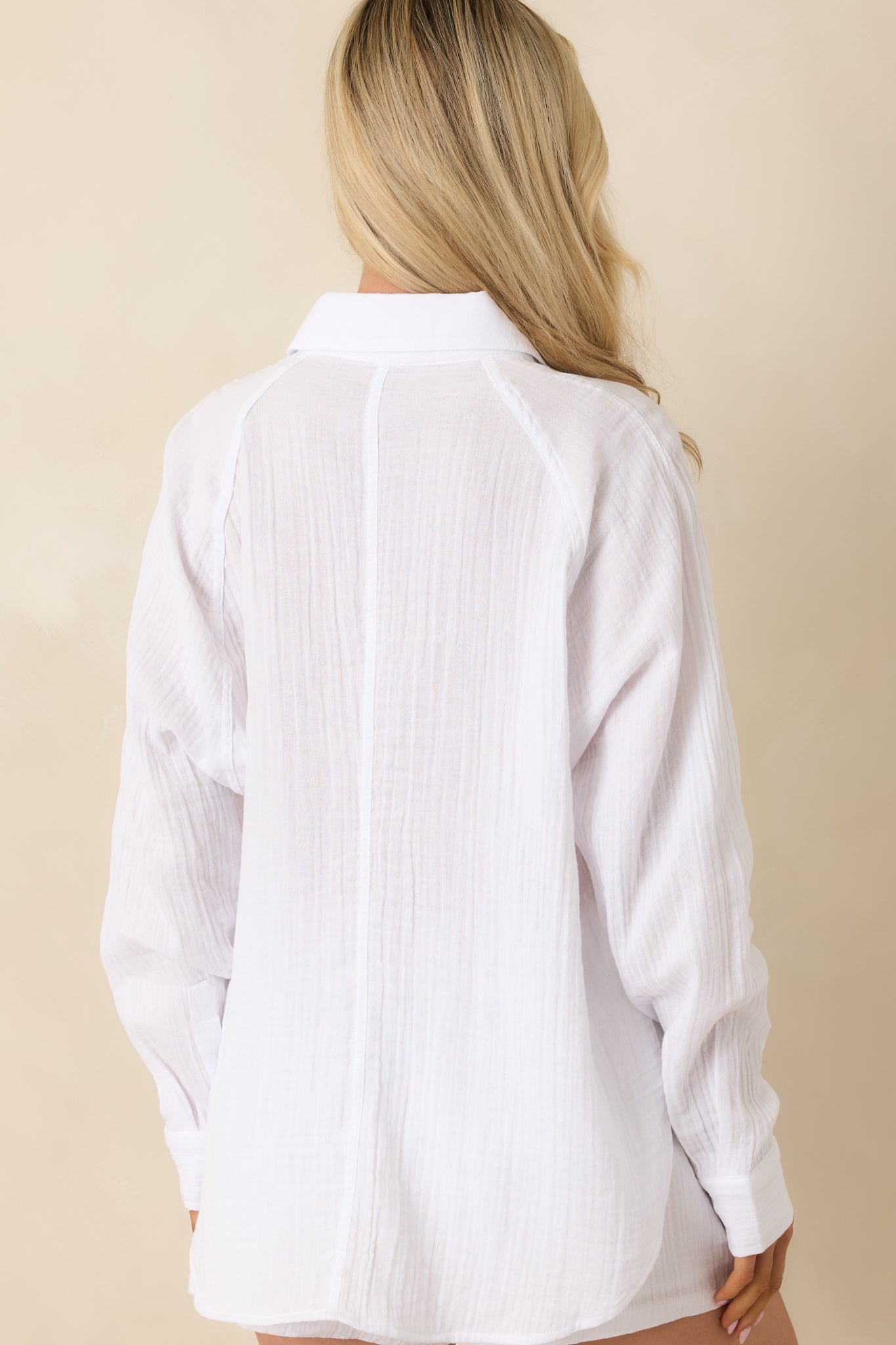 Z Supply The Perfect White Airy Cotton Gauze Button Up Top