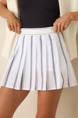 Z Supply White Cotton Wedge Pleated Skirt