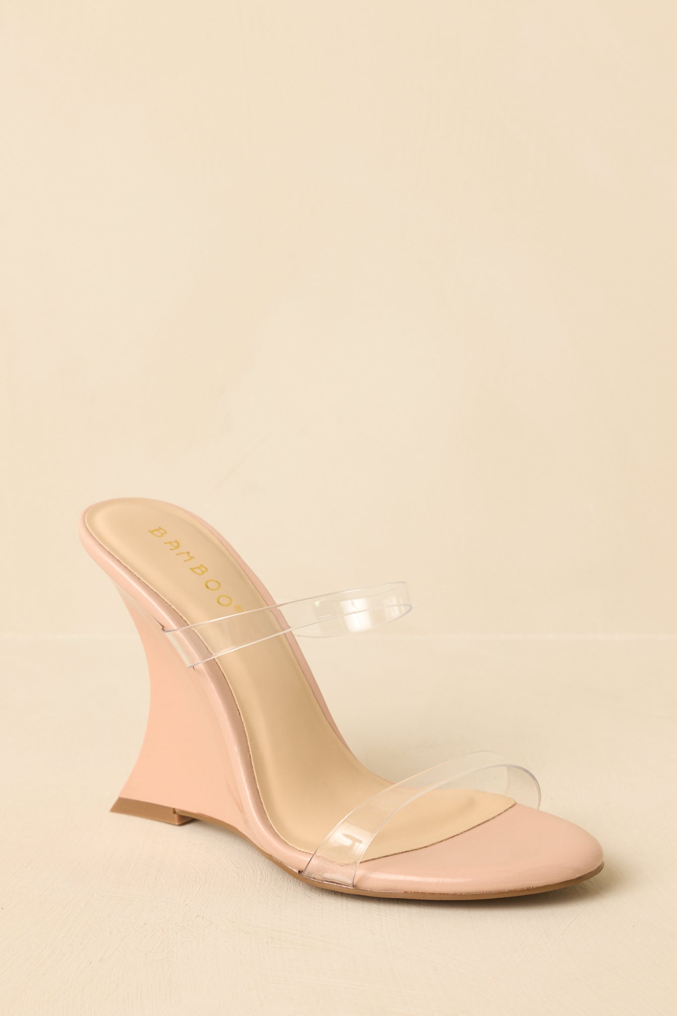 Walk of Fame Beige Clear Wedge Heels