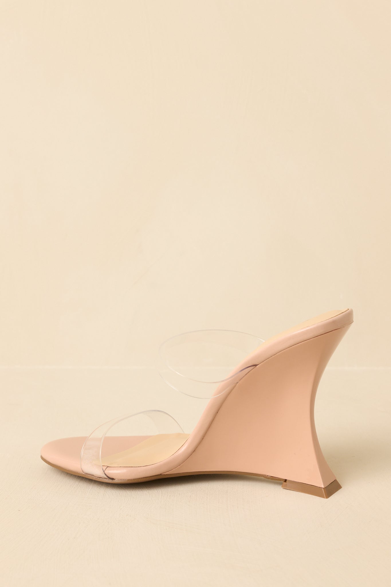Walk of Fame Beige Clear Wedge Heels