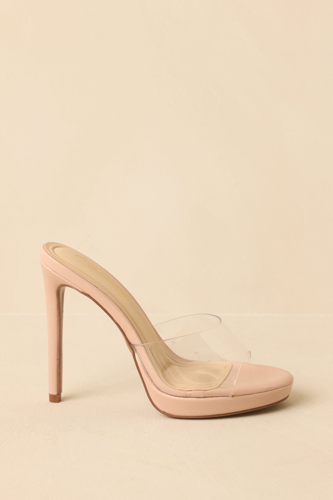 Couldn't Resist Beige Clear Stiletto Heels