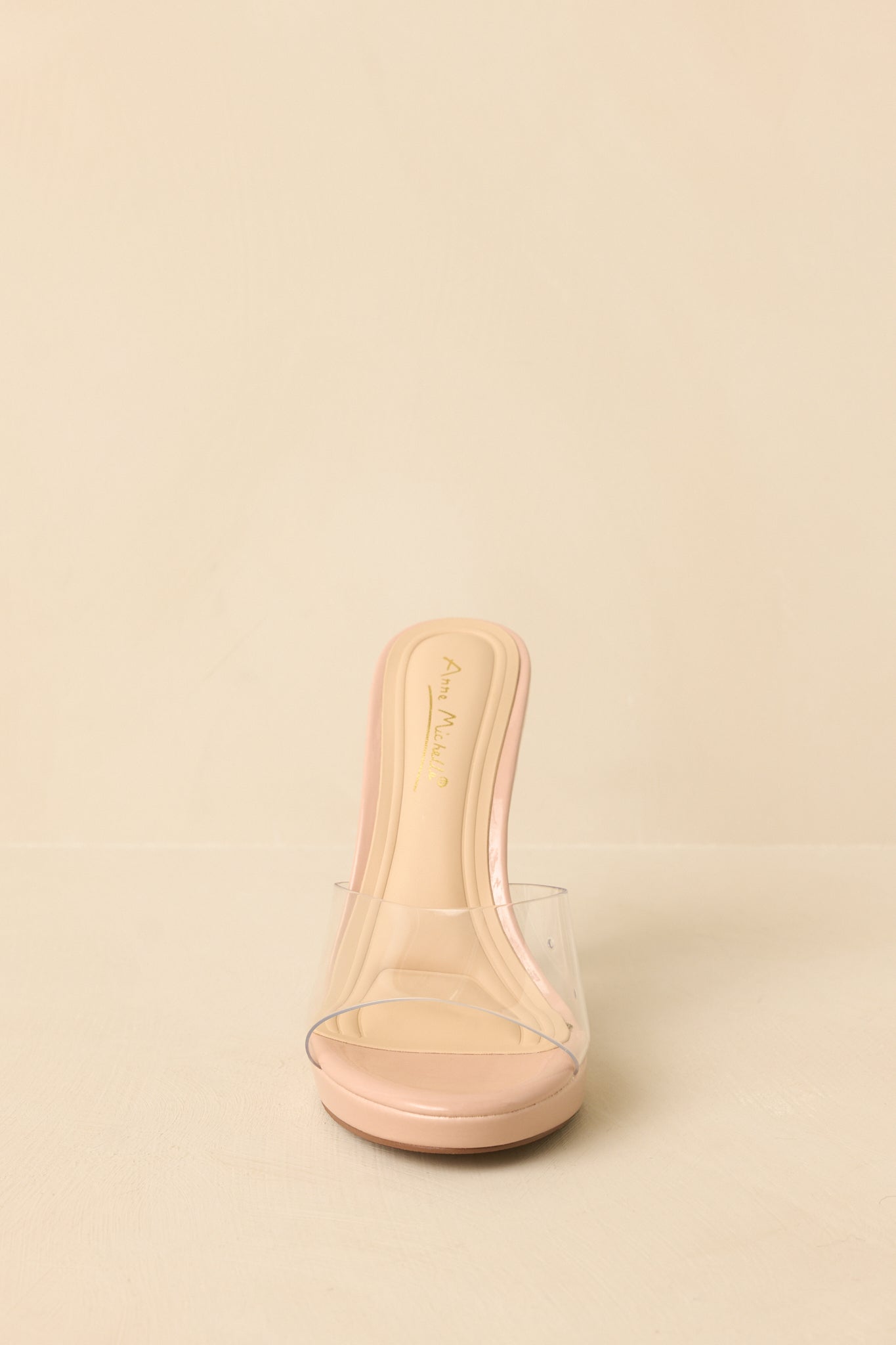 Couldn't Resist Beige Clear Stiletto Heels