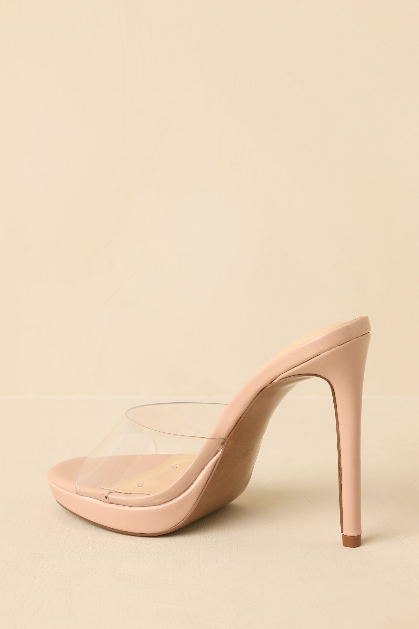 Couldn't Resist Beige Clear Stiletto Heels