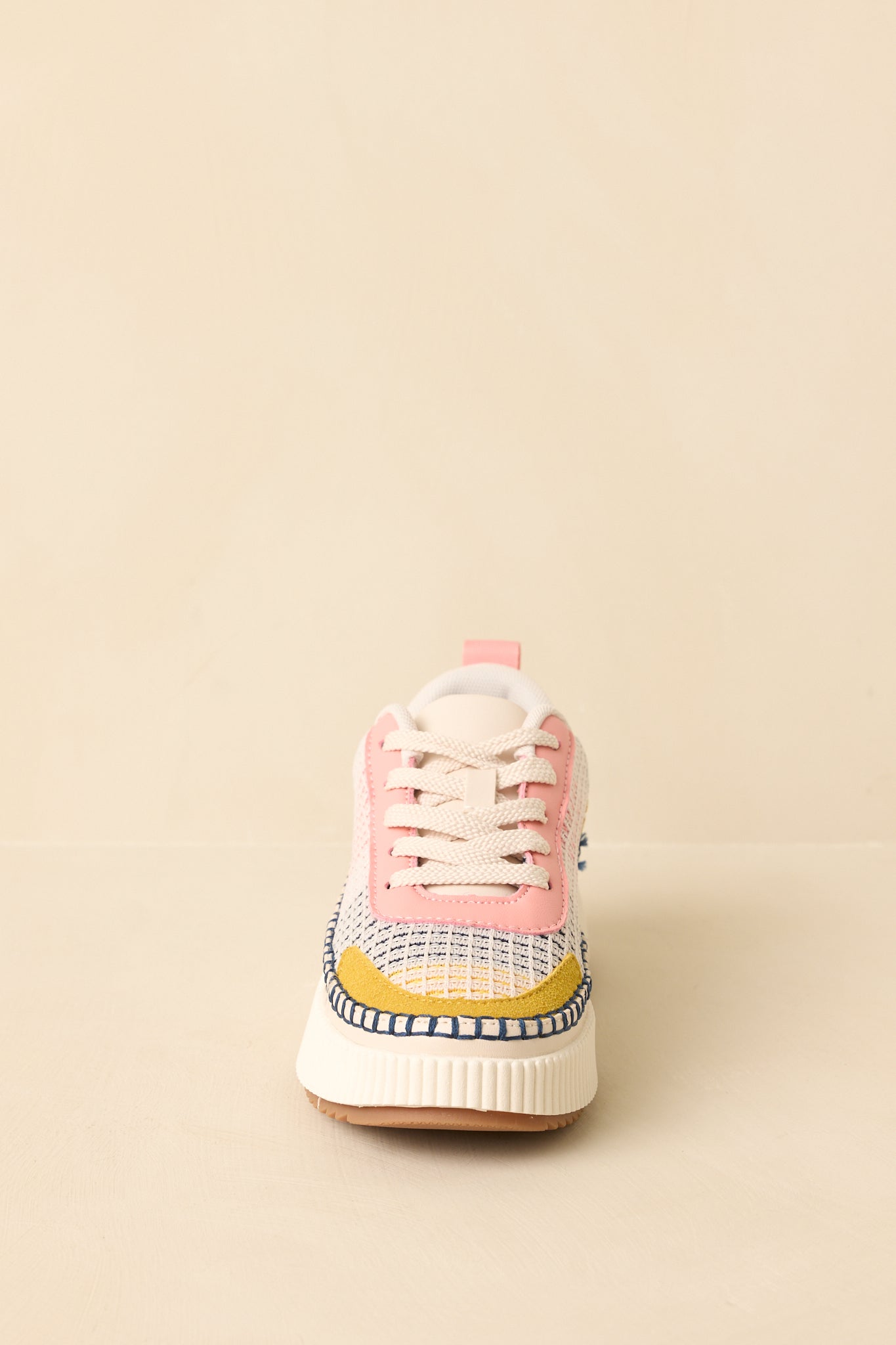 Right on Track Pink Multi Knit Platform Sneakers