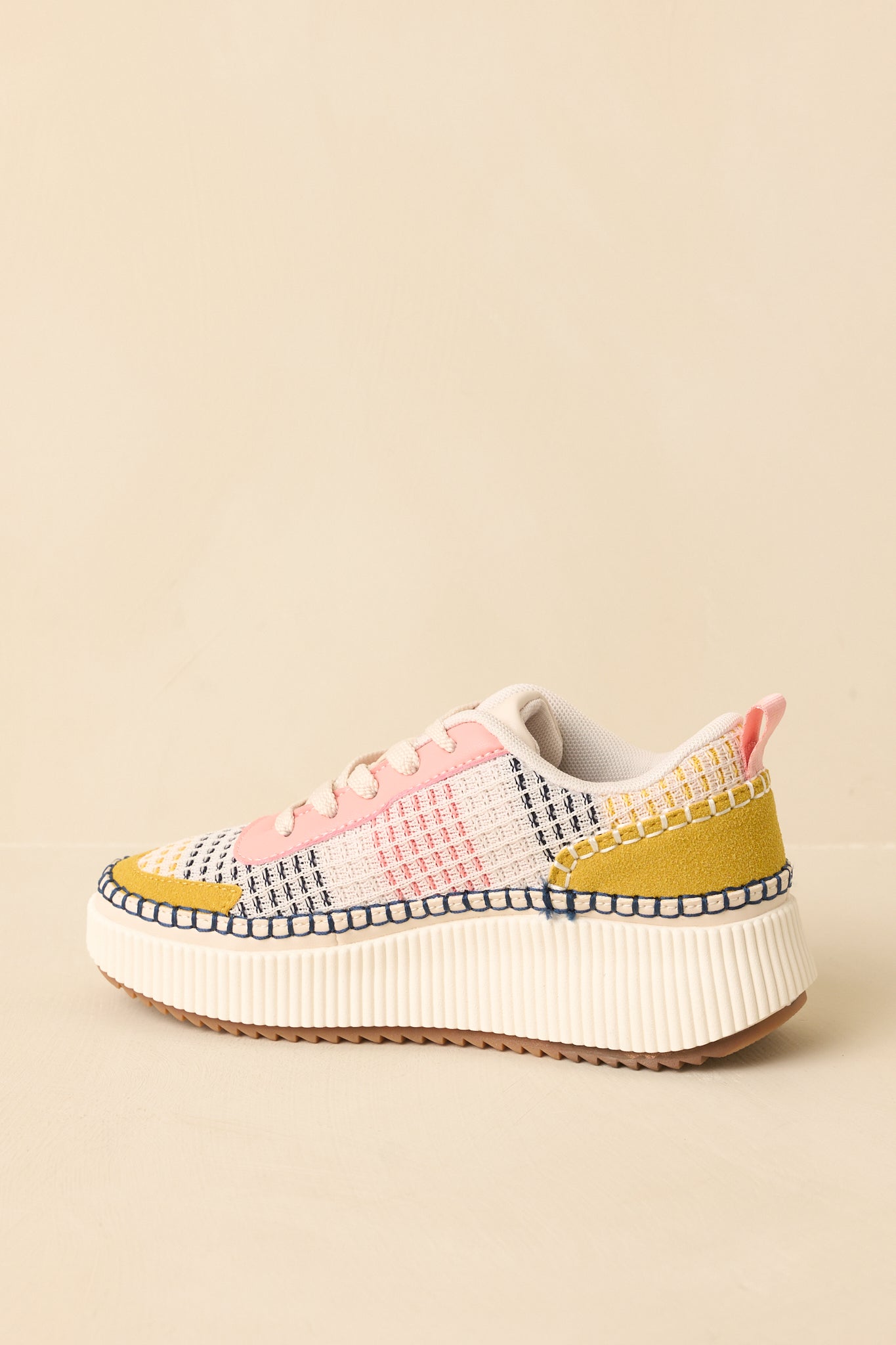 Right on Track Pink Multi Knit Platform Sneakers