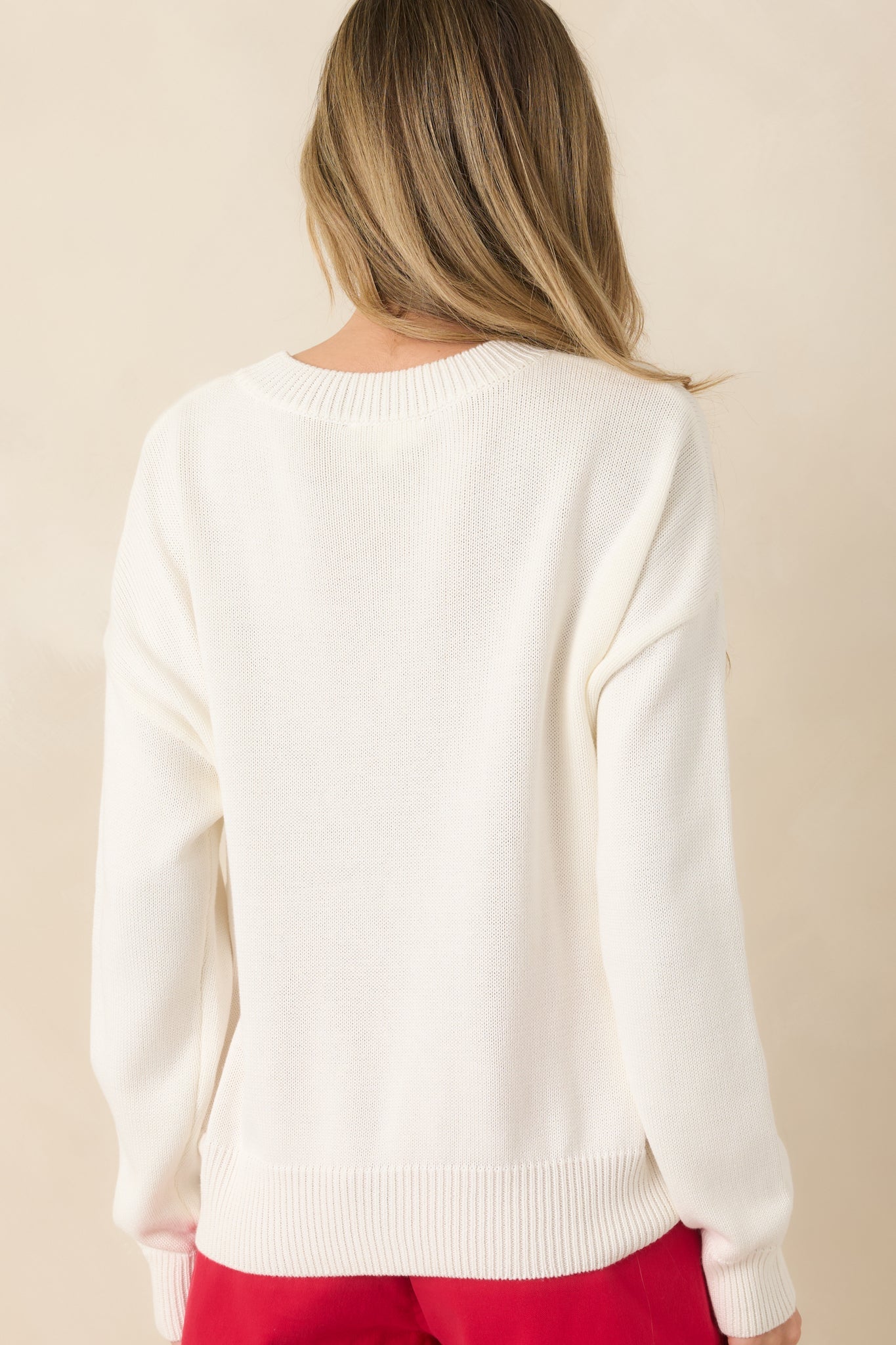 Sweet Selections White Multi Knit Fruit Sweater