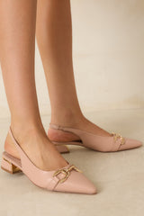 Always Everything Beige SlingBack Short Block Heels