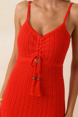 Z Supply Sundra Poppy Red Crochet Maxi Dress