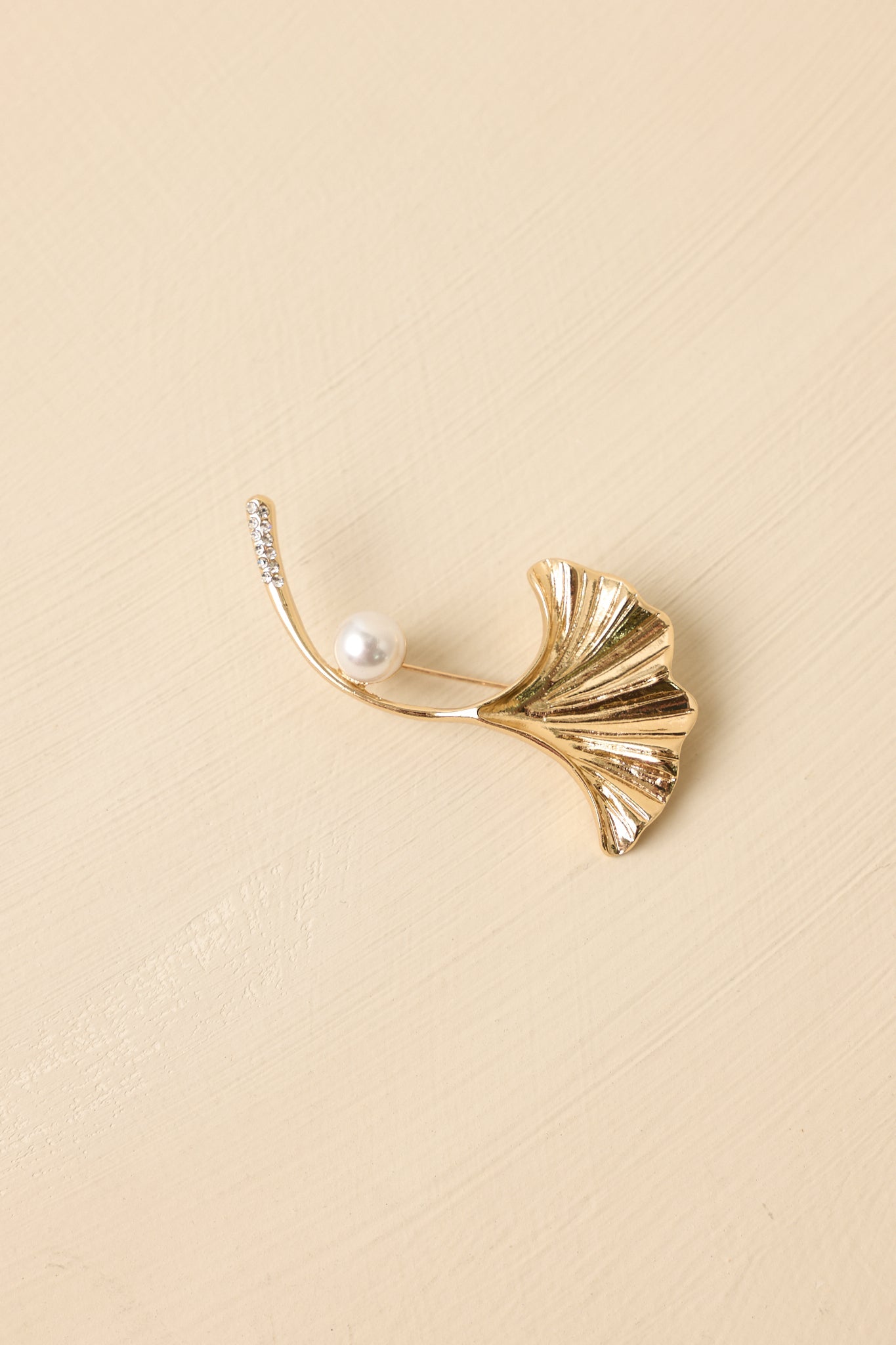 Held by Hope Gold Ginkgo Leaf Brooch