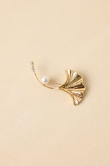 Held by Hope Gold Ginkgo Leaf Brooch