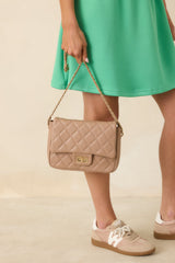 Everyday Pleasures Taupe Quilted Handbag