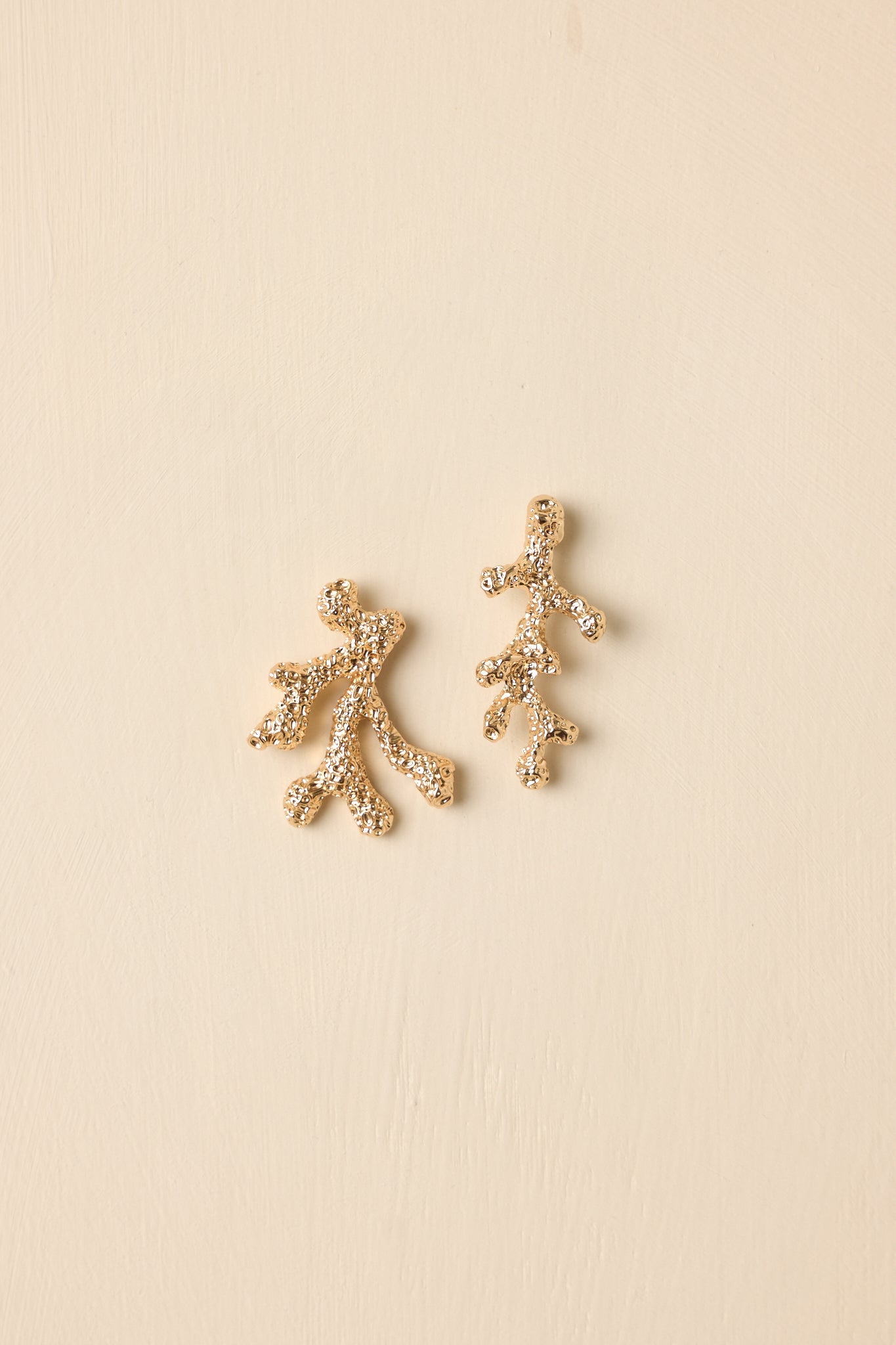 Golden Shoreline Gold Coral Drop Earrings