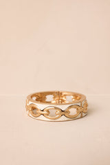 Shifting Stars Gold & Ivory Faux Leather Link Bracelet