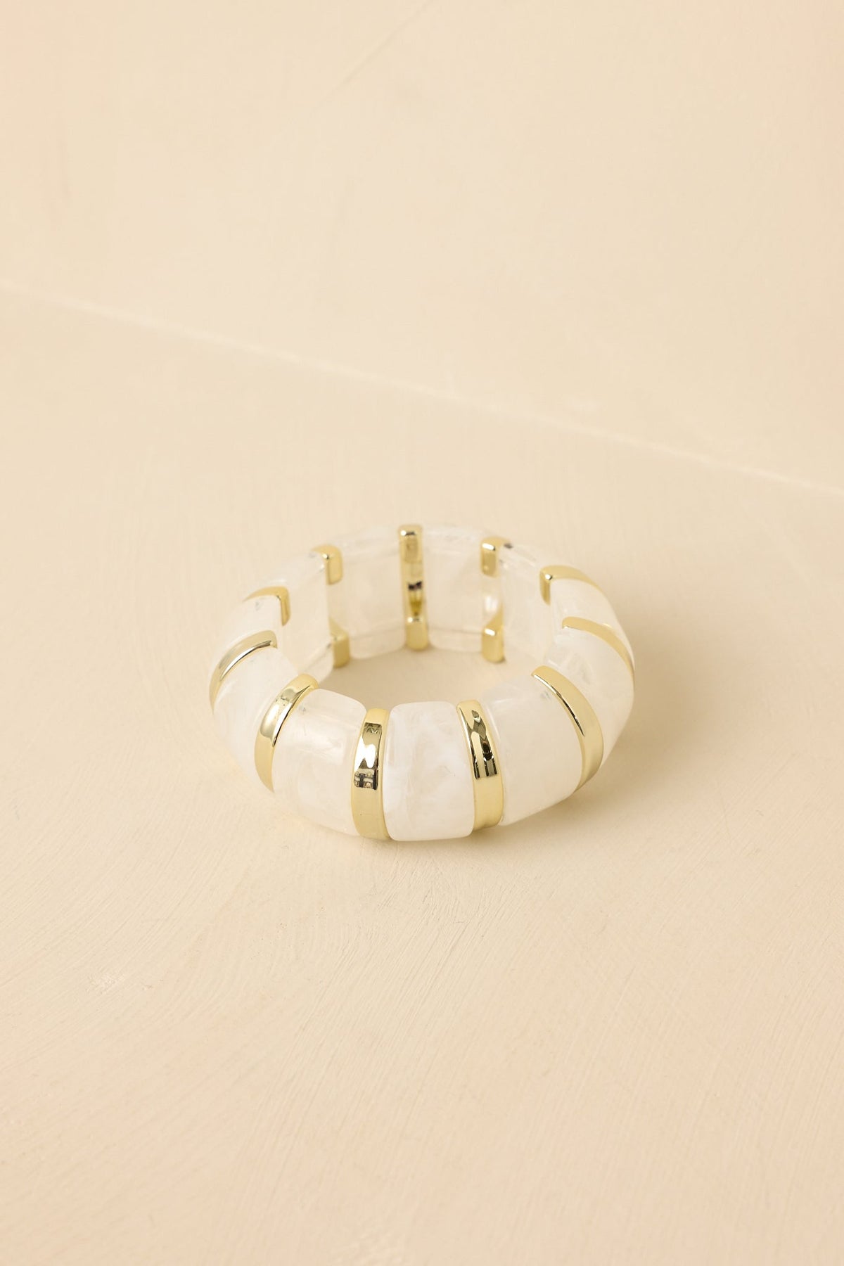 Shine On White & Gold Statement Bracelet