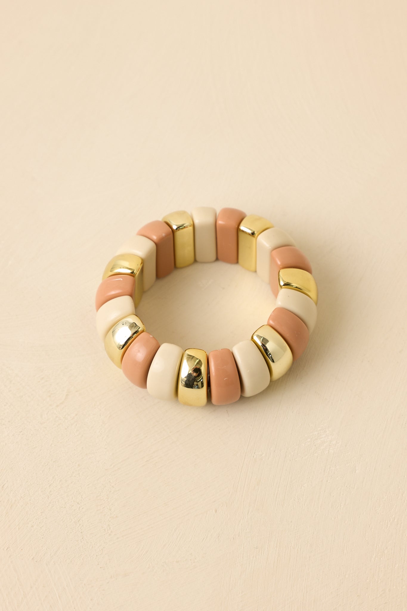A Hint of Glow Blush Pink Multi Beaded Statement Bracelet