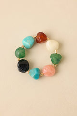 Color Theory Multi Mixed Gem Stretch Statement Bracelet