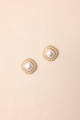 A Day At The Vineyard Gold & Ivory Faux Pearl Earrings