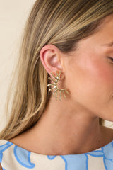 Golden Reef Gold Sculptural Statement Earrings