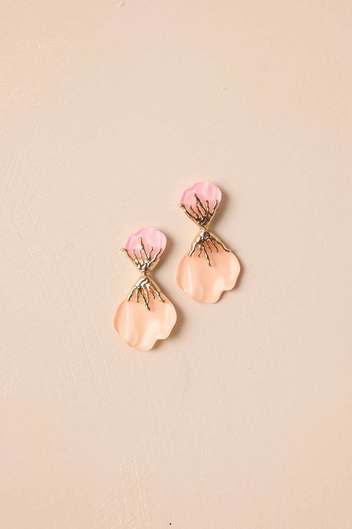 The Final Touch Pink Flower Petal Drop Earring