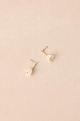 Heirloom Bloom Ivory Pearlescent Flower Drop Earrings