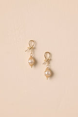 Fairy Garden Gold and Ivory Pearl Earrings