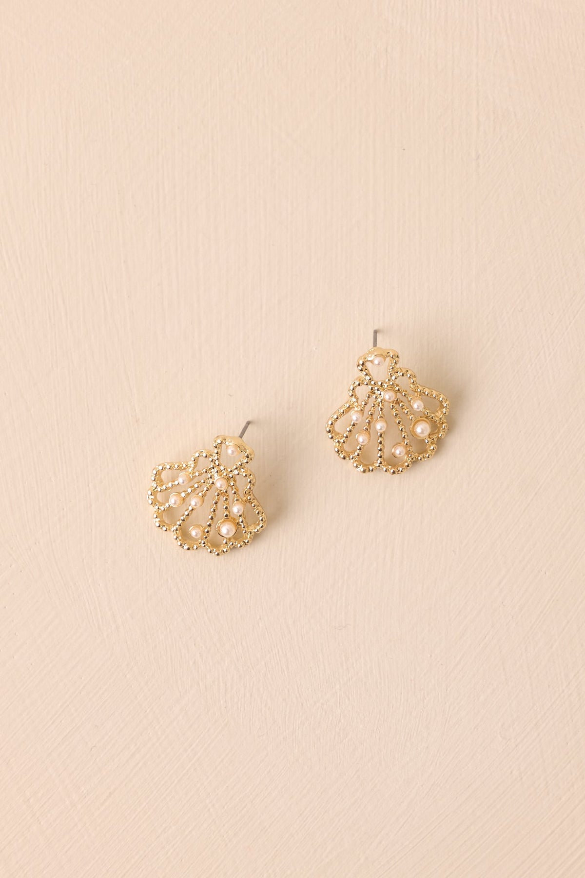 Waves Ahead Gold & Ivory Pearl Shell Earrings